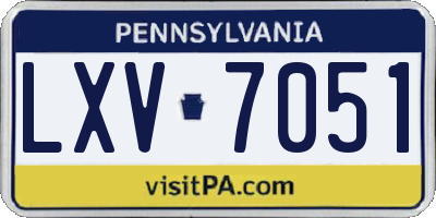 PA license plate LXV7051