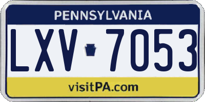 PA license plate LXV7053