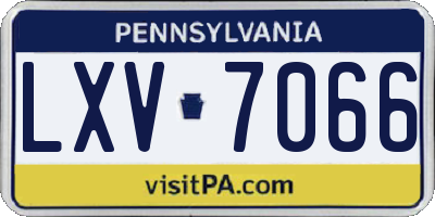 PA license plate LXV7066