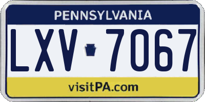 PA license plate LXV7067
