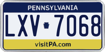 PA license plate LXV7068