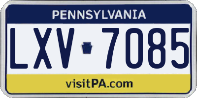 PA license plate LXV7085