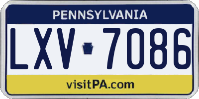 PA license plate LXV7086