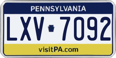 PA license plate LXV7092