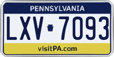 PA license plate LXV7093