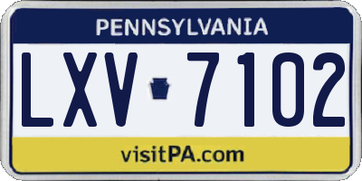 PA license plate LXV7102
