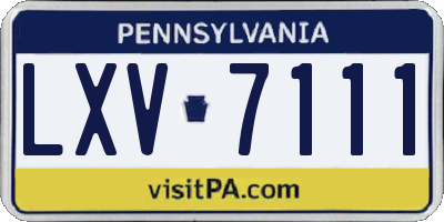 PA license plate LXV7111