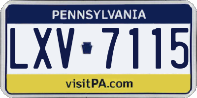 PA license plate LXV7115