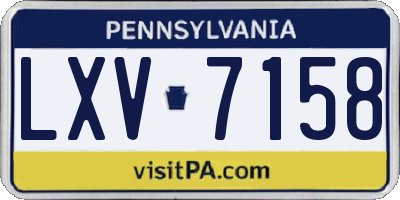 PA license plate LXV7158