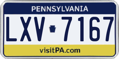 PA license plate LXV7167