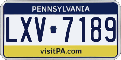 PA license plate LXV7189