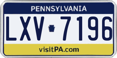PA license plate LXV7196