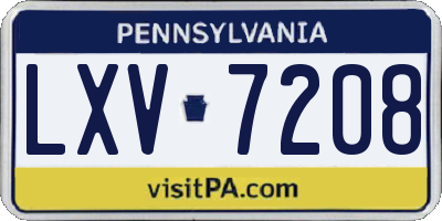 PA license plate LXV7208
