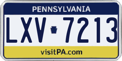 PA license plate LXV7213
