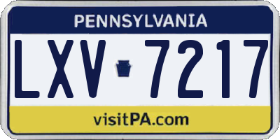PA license plate LXV7217