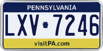 PA license plate LXV7246