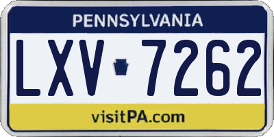 PA license plate LXV7262