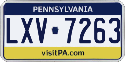 PA license plate LXV7263