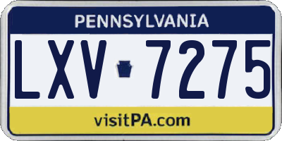 PA license plate LXV7275