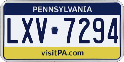 PA license plate LXV7294