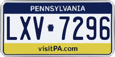 PA license plate LXV7296