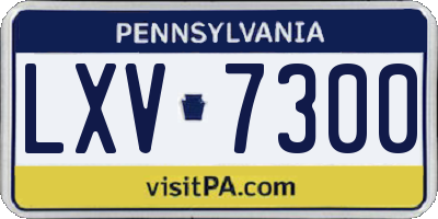 PA license plate LXV7300
