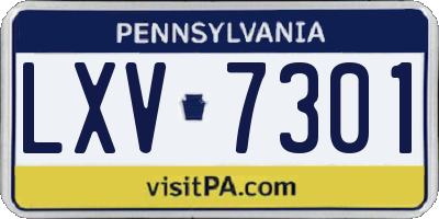 PA license plate LXV7301