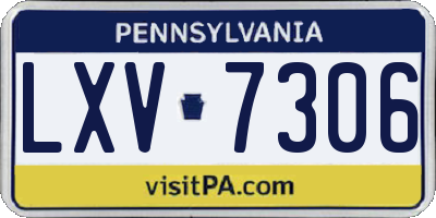 PA license plate LXV7306