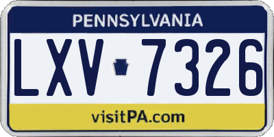 PA license plate LXV7326