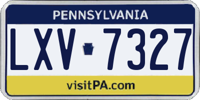 PA license plate LXV7327
