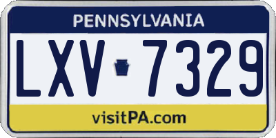 PA license plate LXV7329