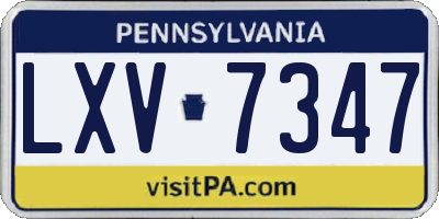 PA license plate LXV7347