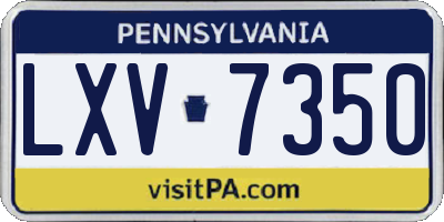 PA license plate LXV7350