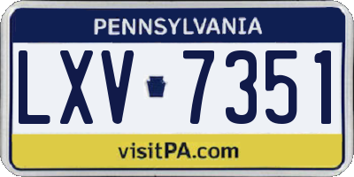 PA license plate LXV7351
