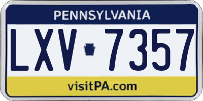 PA license plate LXV7357