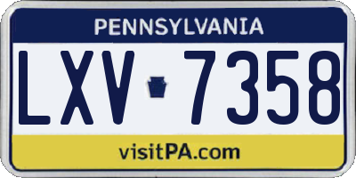 PA license plate LXV7358