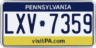 PA license plate LXV7359