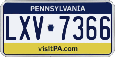 PA license plate LXV7366