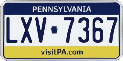 PA license plate LXV7367
