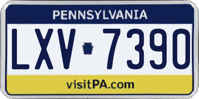 PA license plate LXV7390