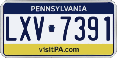 PA license plate LXV7391