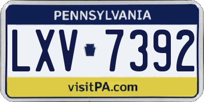 PA license plate LXV7392