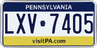 PA license plate LXV7405