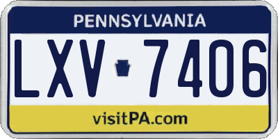 PA license plate LXV7406