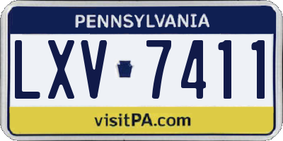 PA license plate LXV7411