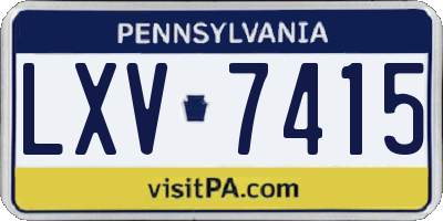 PA license plate LXV7415