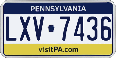 PA license plate LXV7436