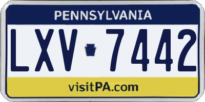 PA license plate LXV7442