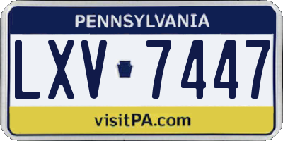 PA license plate LXV7447