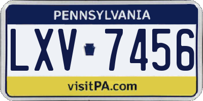 PA license plate LXV7456
